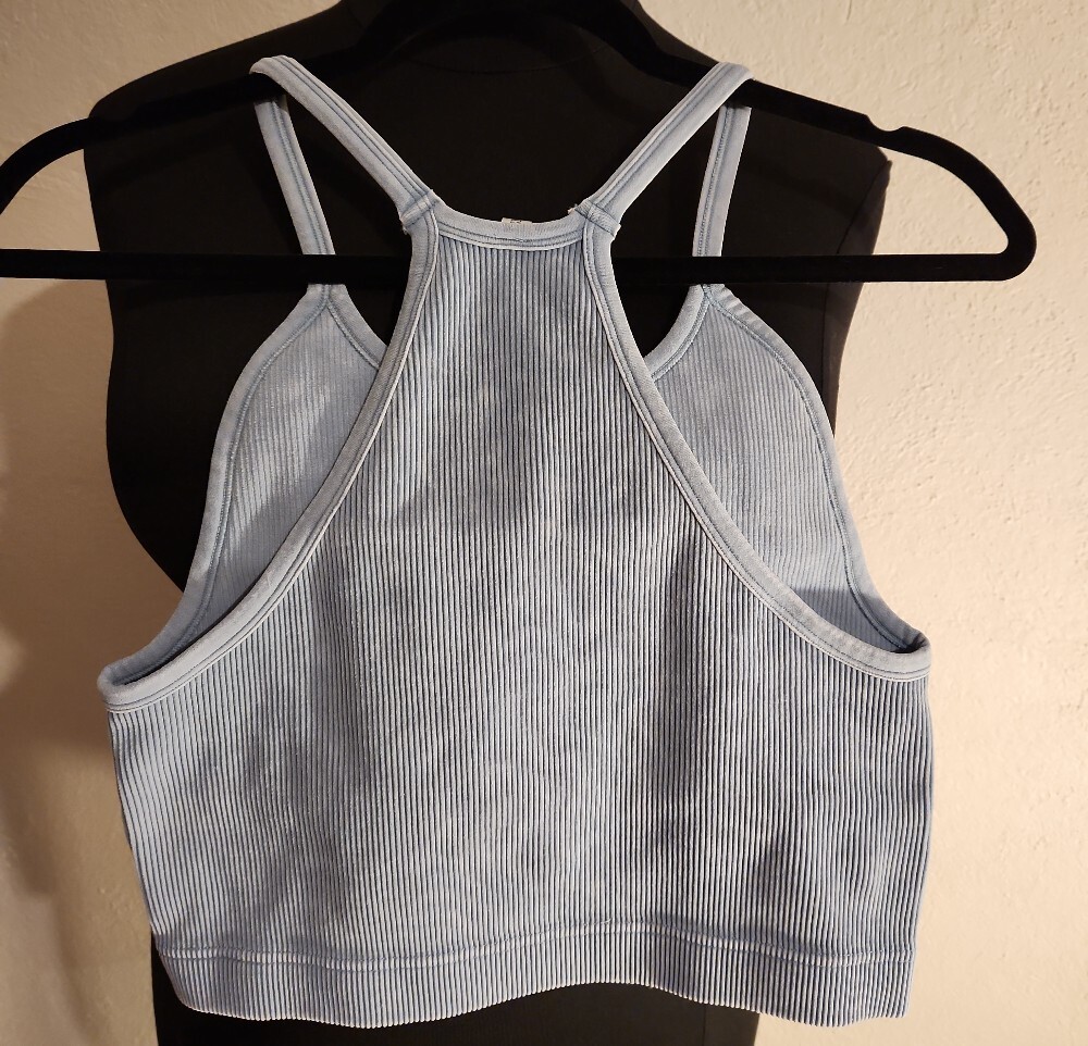 Zenana Outfitters Mineral Wash Green Ribbed Square Neck Tank - Picture 4 of 4
